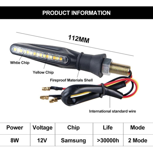 Set 2 lampi Semnalizare Moto SECVENTIALA, cu 2 functii, pozitie si semnalizare, AVX-ZD59B-10