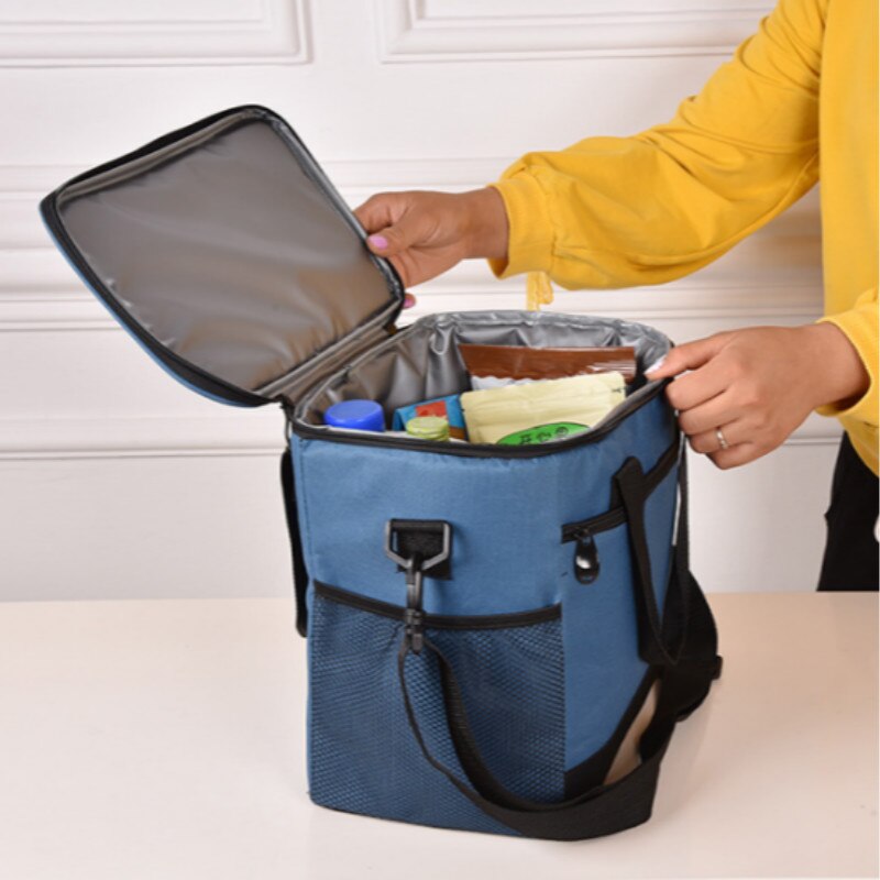 Geanta termoizolanta pentru picnic sau plaja, capacitate 16l, culoare Albastra-2