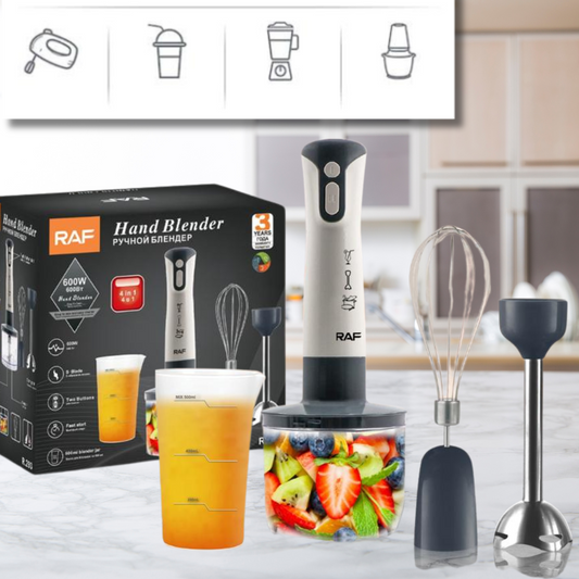 Blender Electric Portabil 4 in 1 cu Funcție Turbo, 600W