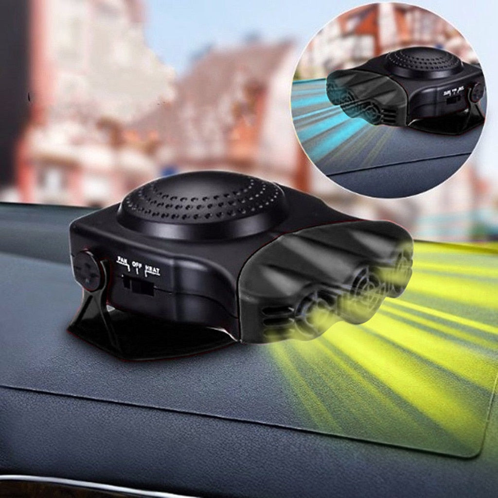 Aeroterma Auto 2in1, Ventilate, Incalzire Rapida si Dezghetare Geamuri, 12V, Putere 150W, cu mufa de bricheta-0