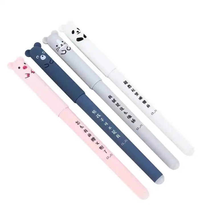 Set 4 Pixuri cu Cerneală Care Se Șterge - Model Animaluțe cu Urechiușe