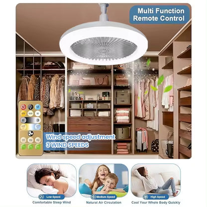 VENTILATOR DE TAVAN CU TELECOMANDĂ ȘI LUMINĂ 30W LED LAMPA FAN SMART