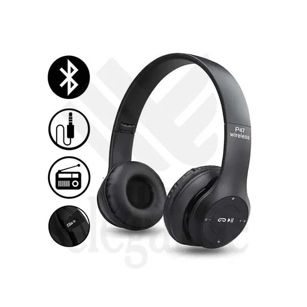 Căști Wireless 4 în 1 P47 – Bluetooth, Microfon, MP3, Radio FM