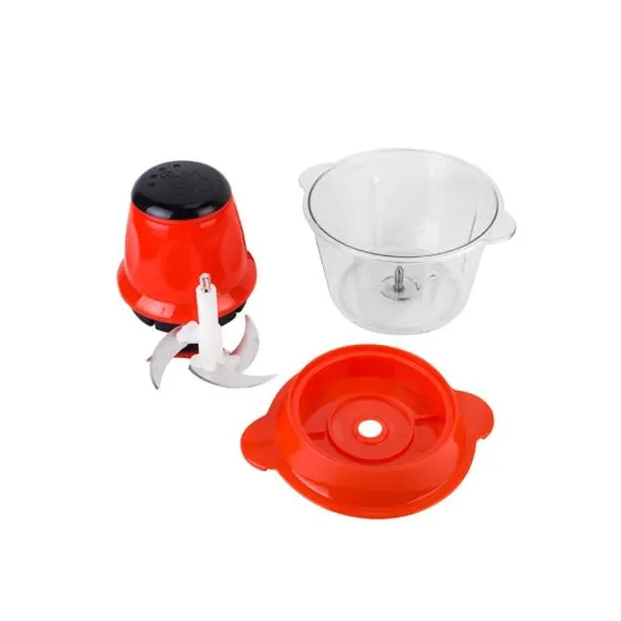 Mini tocator electric, 4 lame, 200W, Bol sticla 1.5l, Rosu