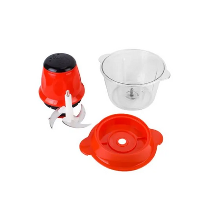 Mini tocator electric, 4 lame, 200W, Bol sticla 1.5l, Rosu