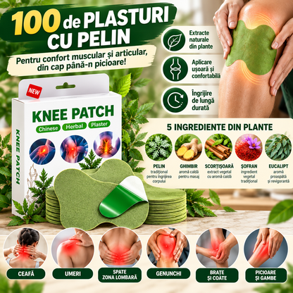 Pachet Antidurere 2 în 1 – 100 Plasturi cu Pelin + Alifie Chinezească Tigrul Alb 18,4g pentru Dureri Musculare, Reumatice, Articulare
