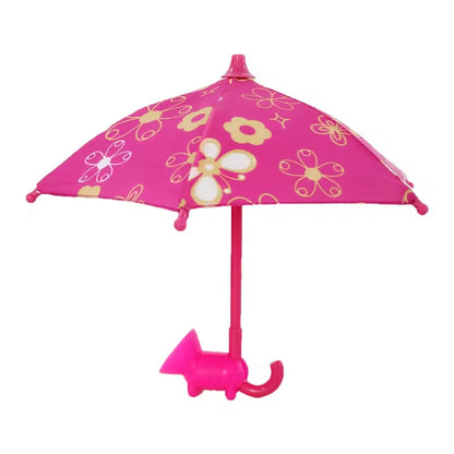 Mini Umbrelă pentru Telefon, Laptop, Tableta, cu Suport de Prindere cu Ventuza - ROZ