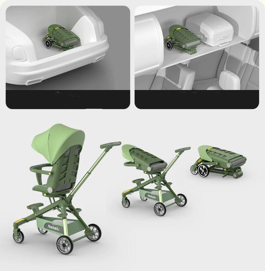 Carucior muzical pentru bebeluși compact și ușor, cu scaun reversibil si 3 pozitii de inclinare, 1-3 ani, C2