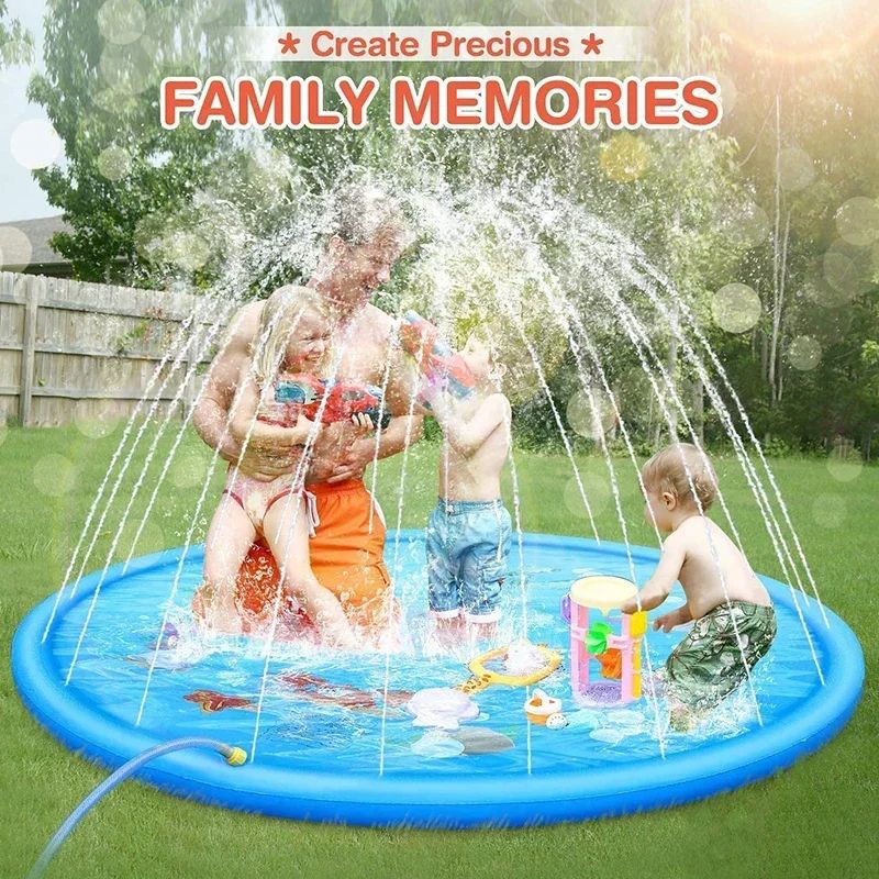 OFERTA Vara: Fântână arteziană gonflabilă, diametru 170cm + 2 Pistoale cu apă tip tub din spumă, model rățușcă