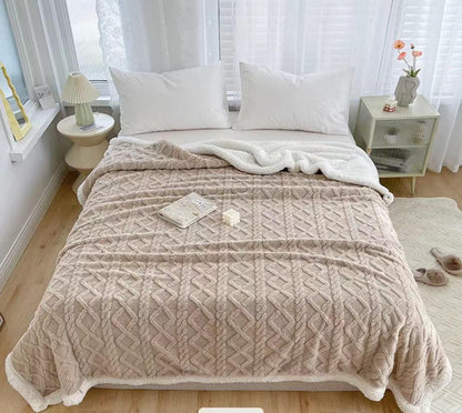 Pătură COCOLINO Groasă din Imitație de Cașmir - Moale și Călduroasă pentru Camping, Acasă sau Călătorii (200 cm x 230 cm)