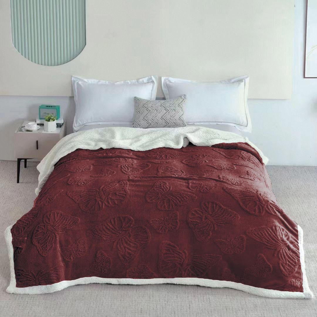 Pătură COCOLINO Butterfly Groasă din Imitație de Cașmir - Moale și Călduroasă (200 cm x 230 cm)