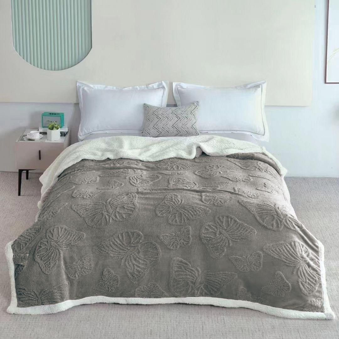 Pătură COCOLINO Butterfly Groasă din Imitație de Cașmir - Moale și Călduroasă (200 cm x 230 cm)