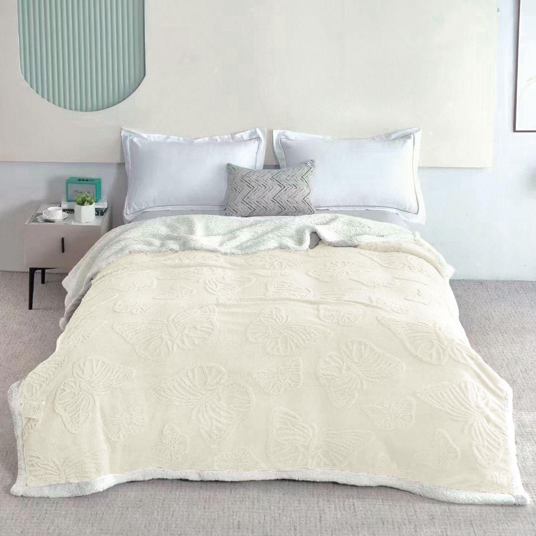 Pătură COCOLINO Butterfly Groasă din Imitație de Cașmir - Moale și Călduroasă (200 cm x 230 cm)