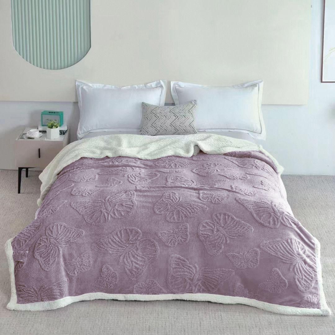 Pătură COCOLINO Butterfly Groasă din Imitație de Cașmir - Moale și Călduroasă (200 cm x 230 cm)