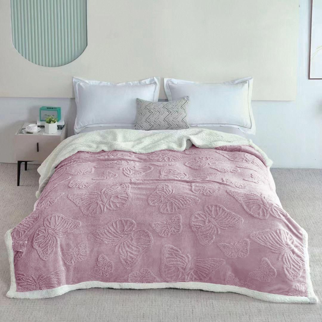 Pătură COCOLINO Butterfly Groasă din Imitație de Cașmir - Moale și Călduroasă (200 cm x 230 cm)