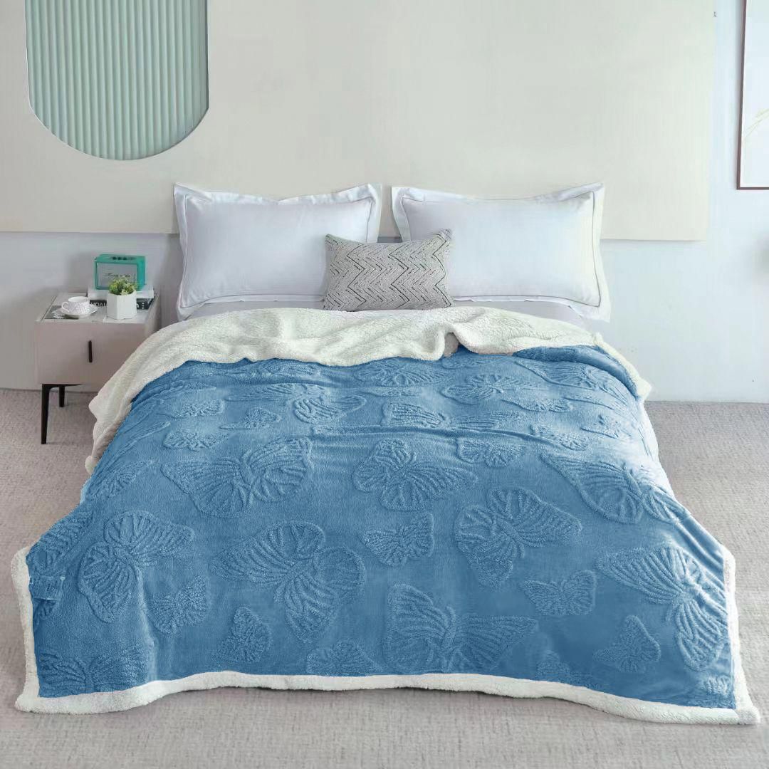 Pătură COCOLINO Butterfly Groasă din Imitație de Cașmir - Moale și Călduroasă (200 cm x 230 cm)