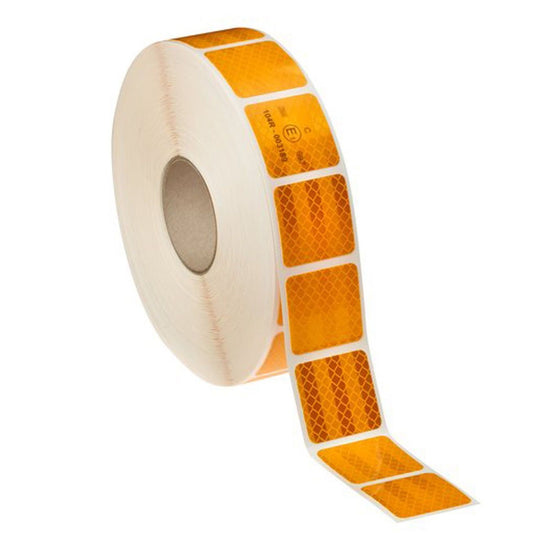 Banda reflectorizanta adeziva intrerupta pentru prelate - GALBENA (rola 5cm x 45m)-0