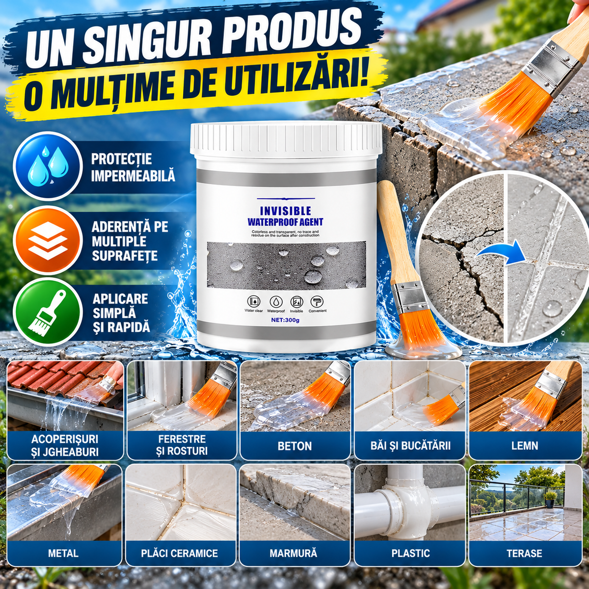 💧 OFERTĂ 1+1 GRATUIT – Adeziv Universal pentru Etanșare și Impermeabilizare, Transparent, 100g