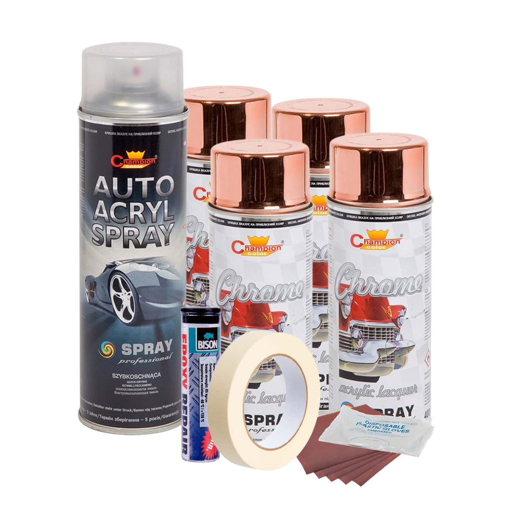 Kit complet reparatie si vopsire jante culoare Cupru Metalic, V4-0