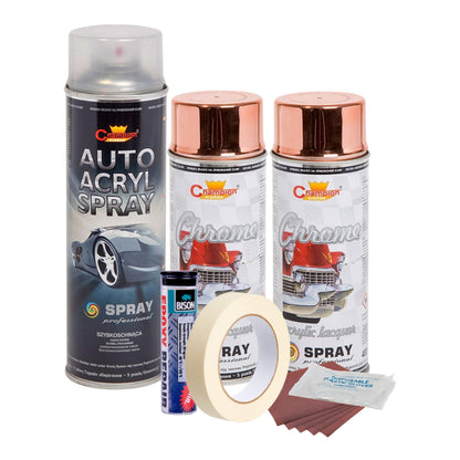 Kit complet reparatie si vopsire jante culoare Cupru Metalic, V2-0