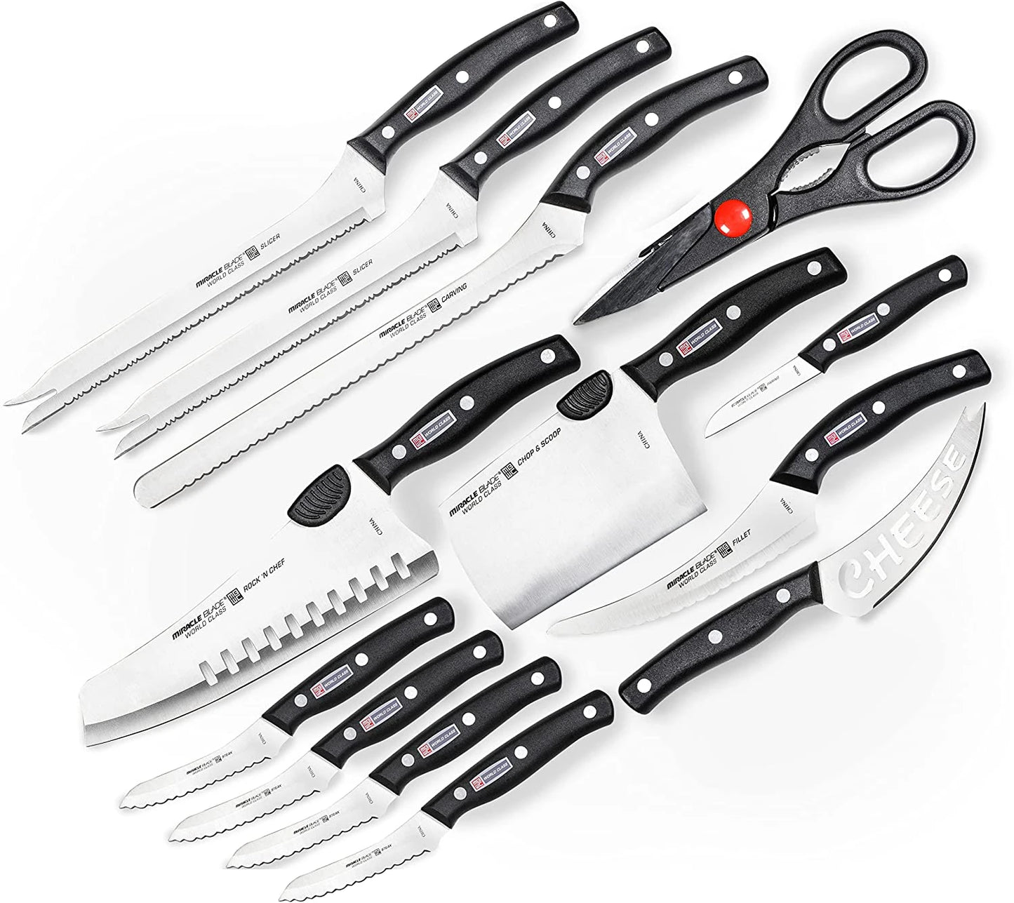 SET 13 Cutite - Miracle Blade World Class + Ascutitor manual de Cutite