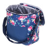 Geanta termoizolanta pentru picnic sau plaja, capacitate 11l, culoare Albastra cu flori-0
