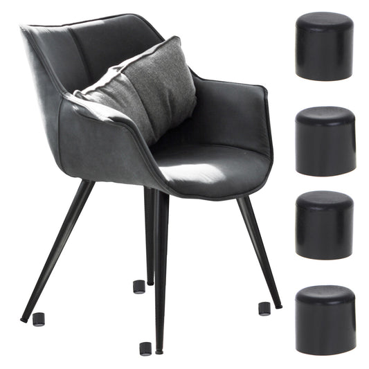 Set 4 buc. protectii anti-zgarieturi picioare scaun, diametru 22mm, culoare neagra-0