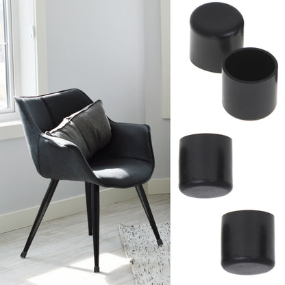 Set 4 buc. protectii anti-zgarieturi picioare scaun, diametru 19mm, culoare neagra-1