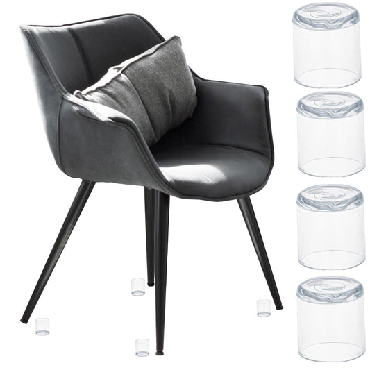 Set 4 buc. protectii anti-zgarieturi picioare scaun, diametru 19mm, culoare transparent-0