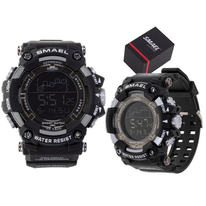 Ceas Militar pentru barbati, SMAEL, impermeabil, afisaj LED, culoare Negru-3