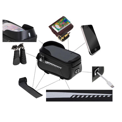 Suport Telefon IMPERMEABIL tip Geanta, montaj pe Motocicleta sau Bicicleta-5