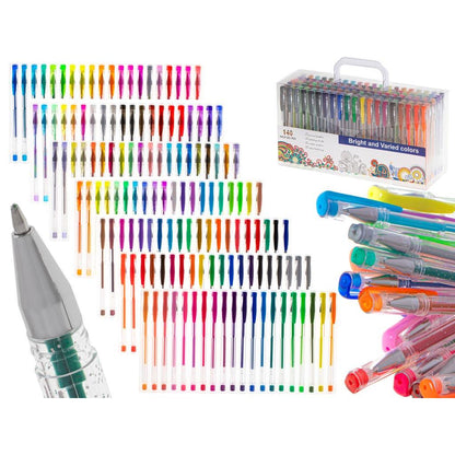Set 140 piese, Pixuri cu gel multicolor cu sclipici (glitter)-0