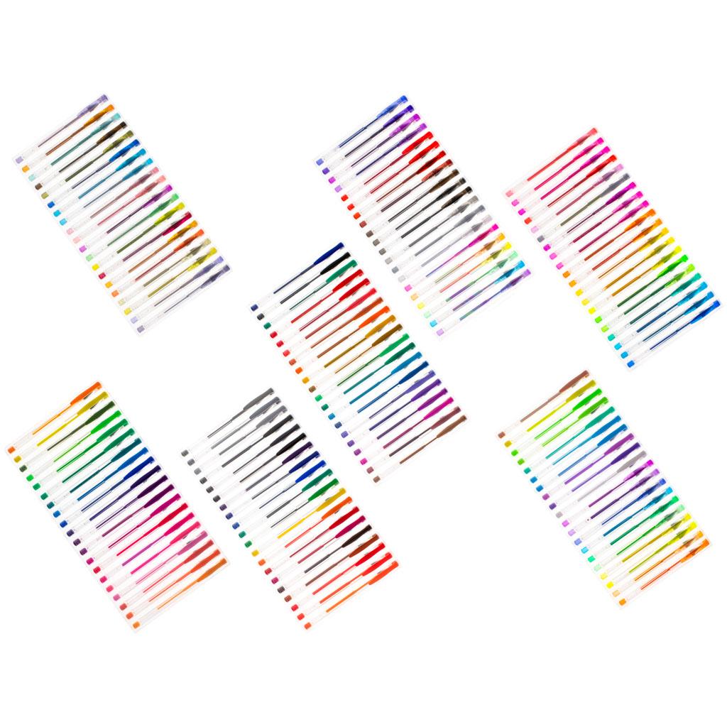 Set 140 piese, Pixuri cu gel multicolor cu sclipici (glitter)-4