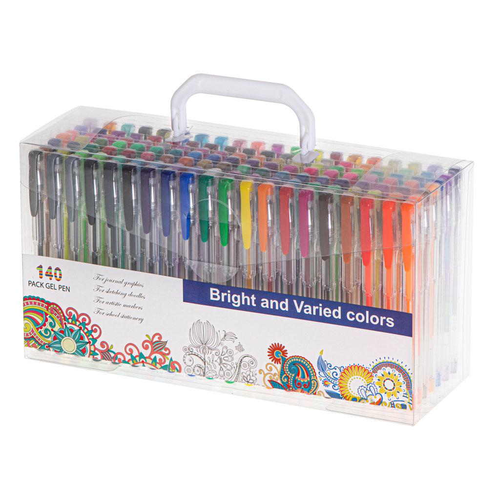 Set 140 piese, Pixuri cu gel multicolor cu sclipici (glitter)-9