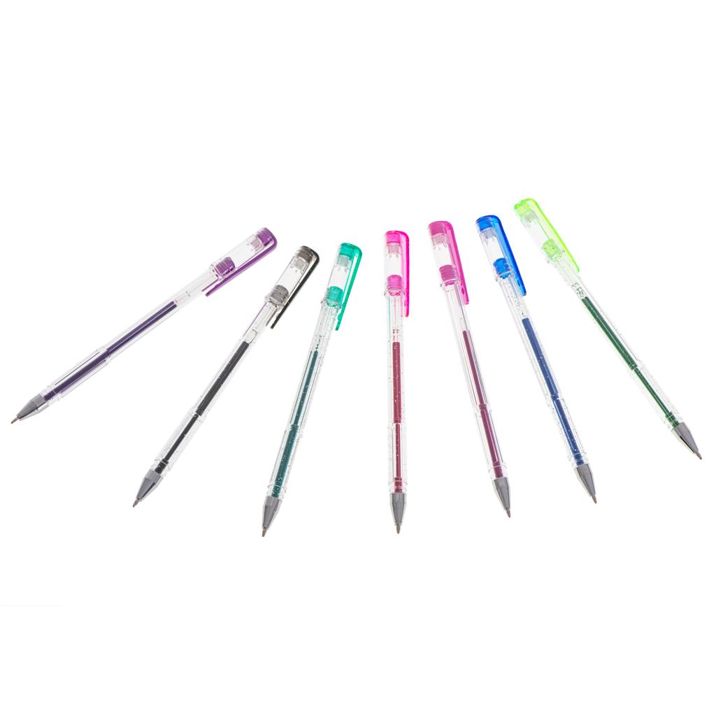 Set 25 piese, Pixuri cu gel multicolor cu sclipici (glitter)-1