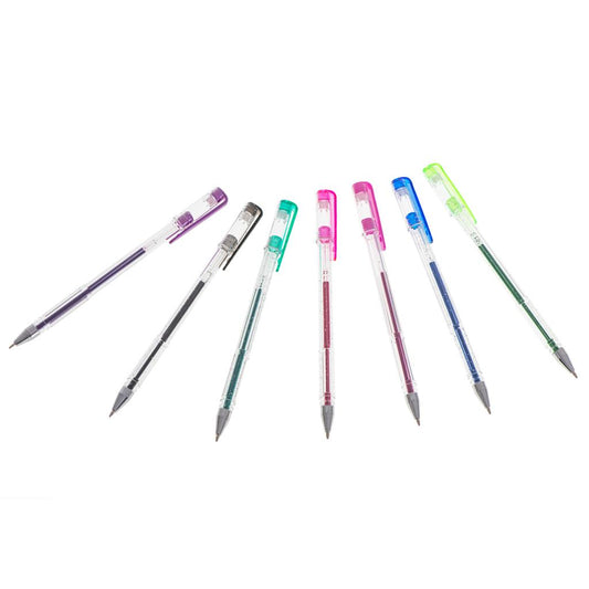 Set 25 piese, Pixuri cu gel multicolor cu sclipici (glitter)-1