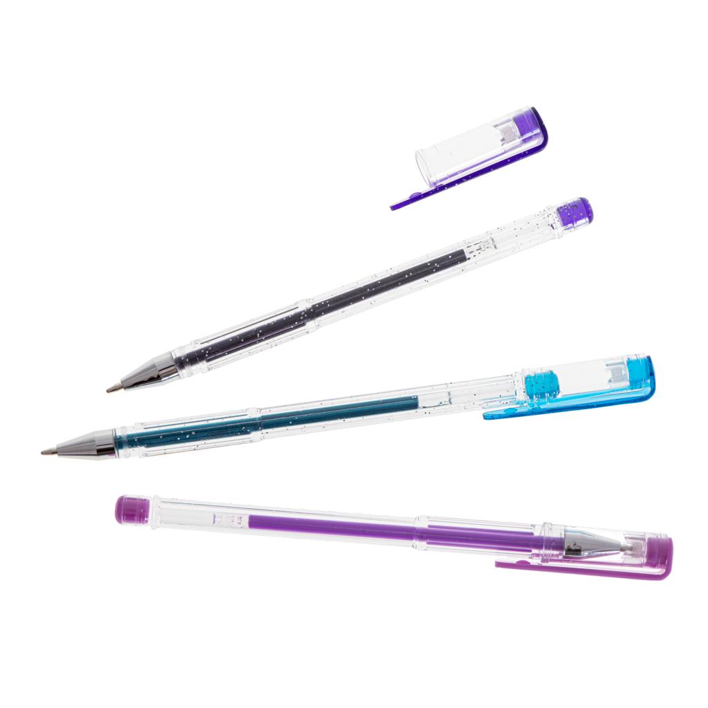 Set 25 piese, Pixuri cu gel multicolor cu sclipici (glitter)-3
