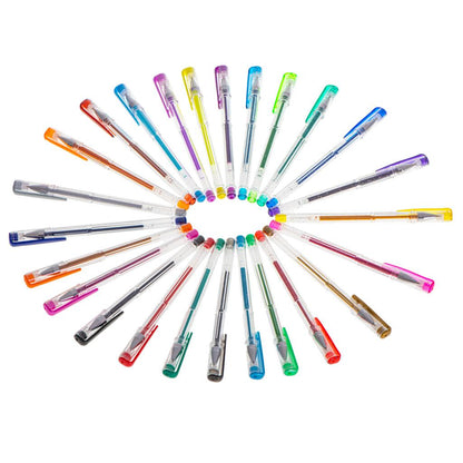 Set 25 piese, Pixuri cu gel multicolor cu sclipici (glitter)-4