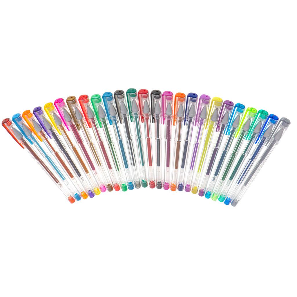 Set 25 piese, Pixuri cu gel multicolor cu sclipici (glitter)-5