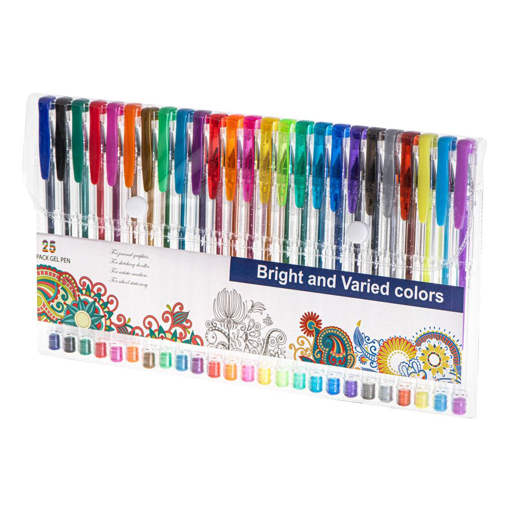 Set 25 piese, Pixuri cu gel multicolor cu sclipici (glitter)-7