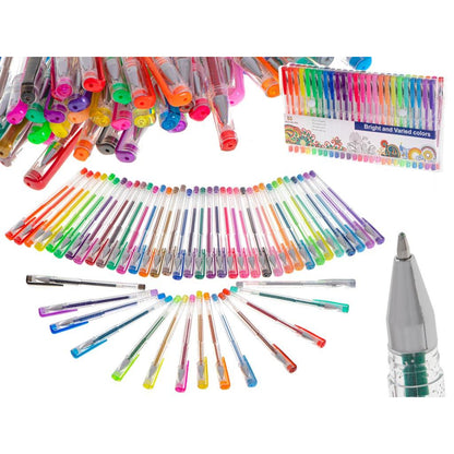 Set 50 piese, Pixuri cu gel multicolor cu sclipici (glitter)-0