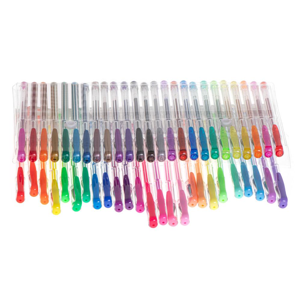 Set 50 piese, Pixuri cu gel multicolor cu sclipici (glitter)-1