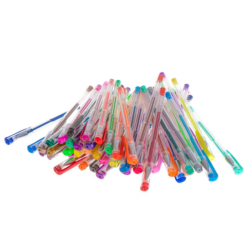 Set 50 piese, Pixuri cu gel multicolor cu sclipici (glitter)-3