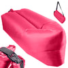 Saltea Autogonflabila "Lazy Bag" tip sezlong, 230 x 70cm, culoare Roz, pentru camping, plaja sau piscina-0