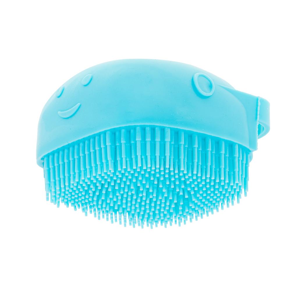 Perie din silicon cu dozator de sampon pentru spalare caini sau pisici, 7,5 x 7,5 cm, culoare albastra-5