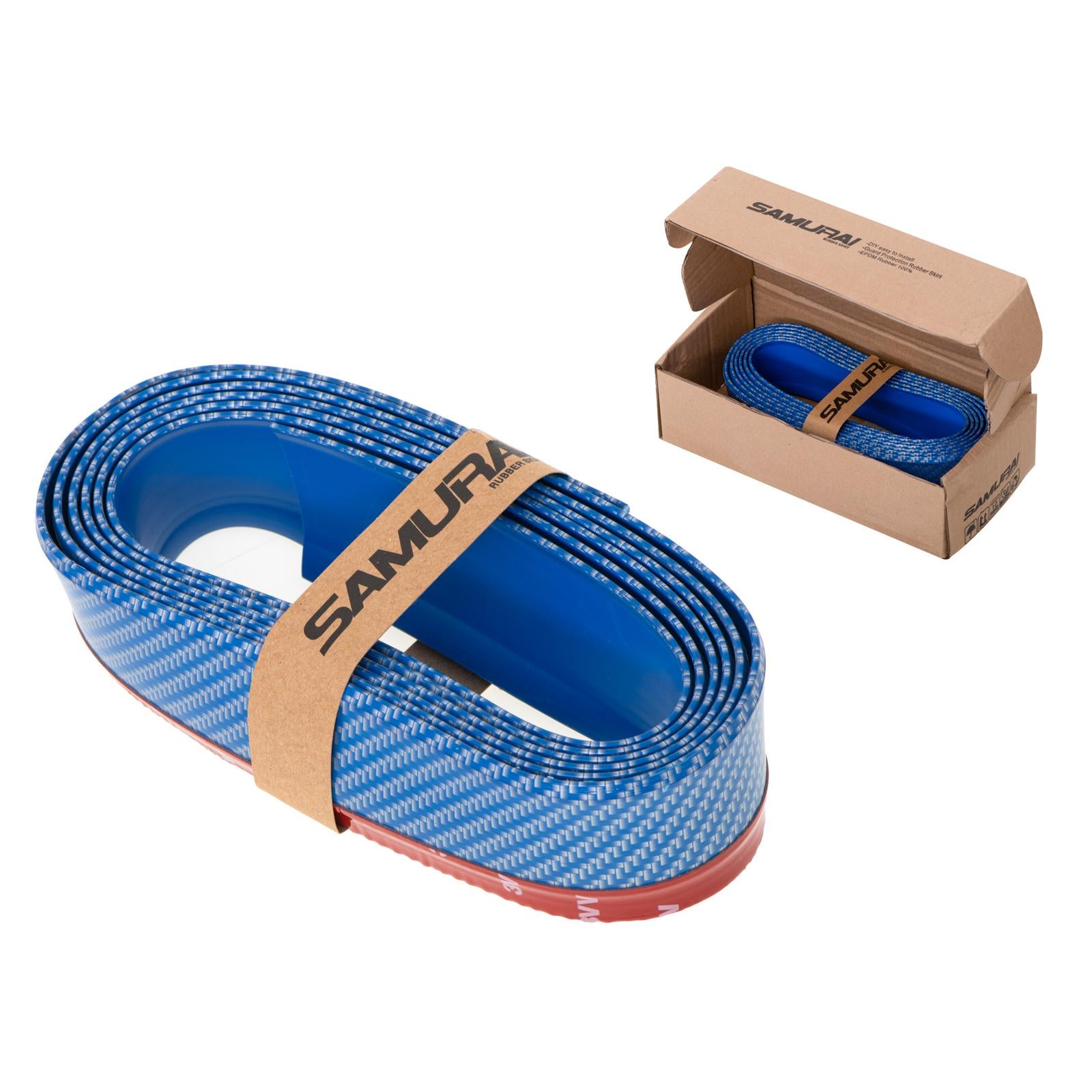 Protectie spoiler, prelungire bara fata/spate din cauciuc, culoare CARBON Albastru-2