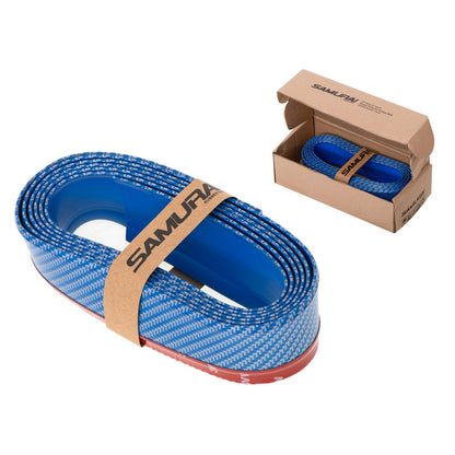Protectie spoiler, prelungire bara fata/spate din cauciuc, culoare CARBON Albastru-2