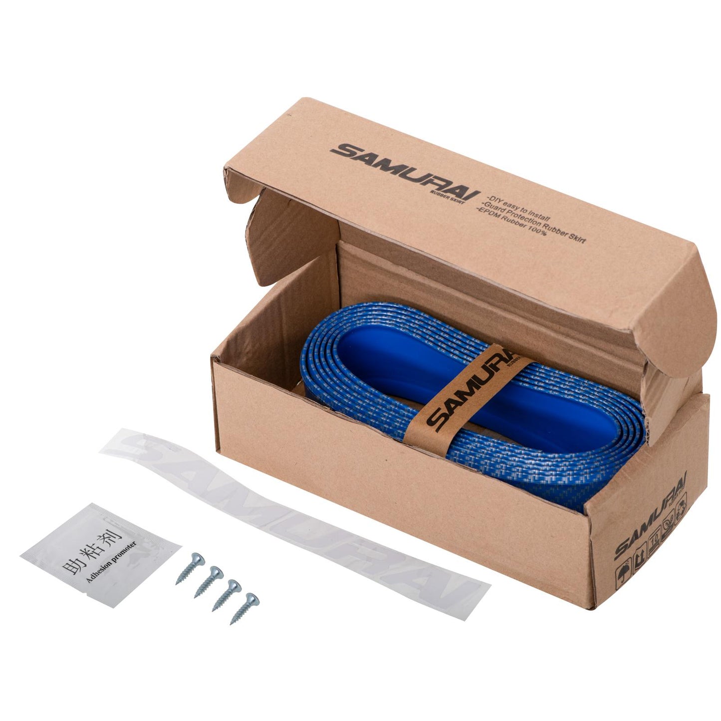 Protectie spoiler, prelungire bara fata/spate din cauciuc, culoare CARBON Albastru-3