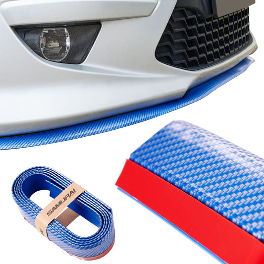 Protectie spoiler, prelungire bara fata/spate din cauciuc, culoare CARBON Albastru-1