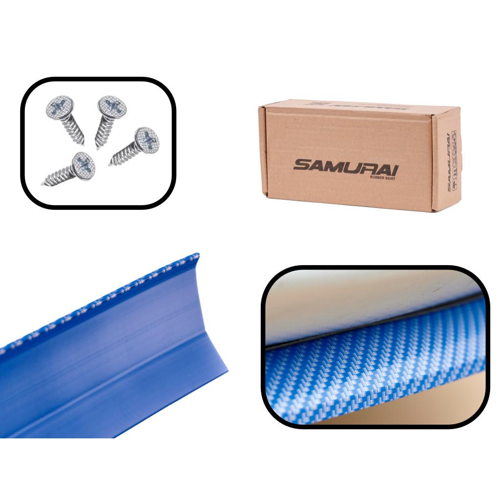 Protectie spoiler, prelungire bara fata/spate din cauciuc, culoare CARBON Albastru-6